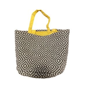 NWT Canasta Handmade Bag 100% Algodon gray, white and yellow.‎